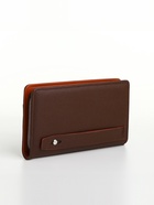 Портмоне-клатч мужской на молнии, с ручкой, наружный карман, коричневое - Фото 5