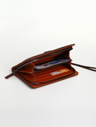 Портмоне-клатч мужской на молнии, с ручкой, наружный карман, коричневое - Фото 2