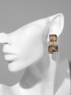 Серьги со стразами «Иллюзион» полутона квадраты, цвет золотой - Фото 2