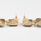 Серьги со стразами «Иллюзион» полутона квадраты, цвет золотой - Фото 3