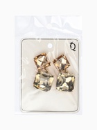 Серьги со стразами «Иллюзион» полутона квадраты, цвет золотой - Фото 6