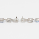 Серьги со стразами «Блум» квадраты светлые, цветные в серебре - Фото 3