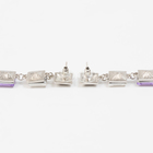 Серьги со стразами «Блум» квадраты тёмные, цветные в серебре - Фото 3