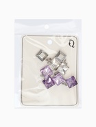 Серьги со стразами «Блум» квадраты тёмные, цветные в серебре 10470713