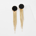 Серьги с эмалью «Валькирия» струящийся дождь, цвет золото - Фото 4