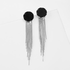 Серьги с эмалью «Валькирия» струящийся дождь, цвет серебро - Фото 4