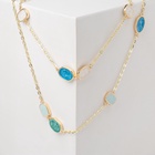 Бусы «Бирюзовый мир» цепочка, зелено-голубые в зол, 45 см - Фото 6