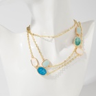 Бусы «Бирюзовый мир» цепочка, зелено-голубые в зол, 45 см - Фото 7