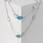 Бусы «Бирюзовый мир» цепочка, зелено-голубые в серебре, 45 см - Фото 2