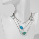 Бусы «Бирюзовый мир» цепочка, зелено-голубые в серебре, 45 см - Фото 3