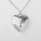 Кулон «Цепь» медальон, сердце, цвет серебро, 45см - Фото 2
