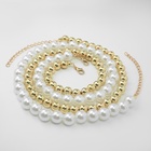 Бусы «Олимпия» с жемчугом, две нити, цвет золото, 45 см - Фото 2