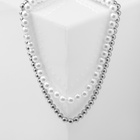 Бусы «Олимпия» с жемчугом, две нити, цвет серебро, 45 см - Фото 6