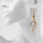 Серьги висячие со стразами «Змея» извивающаяся, цвет золото - Фото 3