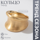 Кольцо металл «Тренд» матовое, вогнутое, цвет золото, размер 18 - Фото 3