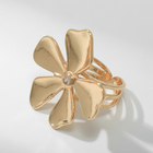 Кольцо металл «Цветок» сакуры, цвет белый в золоте, безразмерное - Фото 2