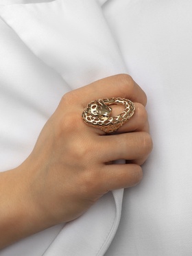 Кольцо металл «Тренд» гепард, цвет золото, размер 18