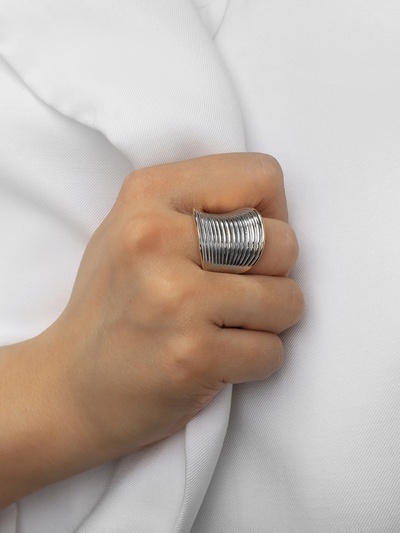 Кольцо металл «Тренд» пружинка, цвет серебро, размер 16