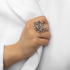 Кольцо металл «Цветок» роза, цвет серебро, размер 16 - Фото 1