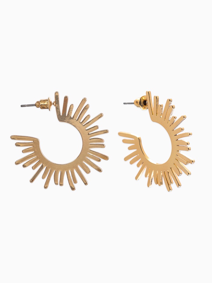 Серьги металл «Атмосфера» солнце, ярило, цвет золото - Фото 1