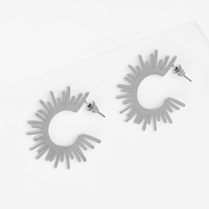 

Серьги металл «Атмосфера» солнце, ярило, цвет серебро