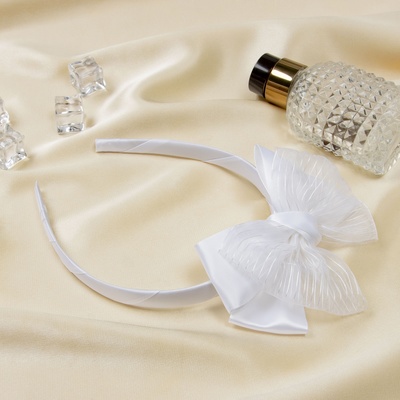 Ободок для волос Выбражулька «Школьница», полоски, 1 см, белый