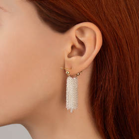 Серьги металл «Цепи» сборка, цвет серебряно-золотой, 2 см