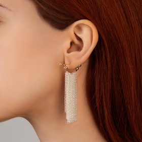 Серьги металл «Цепи» сборка, цвет серебряно-золотой, 5 см 10546252