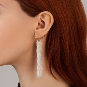 Серьги металл «Цепи» сборка, цвет серебряно-золотой, 8 см