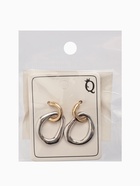 Серьги металл «Цепь» полукруг, звено, цвет золото с серебром  (артикул 10546259)  большой выбор товаров оптом и в розницу по низким ценам с доставкой