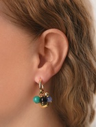 Серьги со съёмным элементом «Трансформер» горсть, цветные в золоте - Фото 4