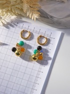 Серьги со съёмным элементом «Трансформер» горсть, цветные в золоте - Фото 3