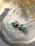 Серьги со съёмным элементом «Трансформер» горсть, цветные в серебре - Фото 5