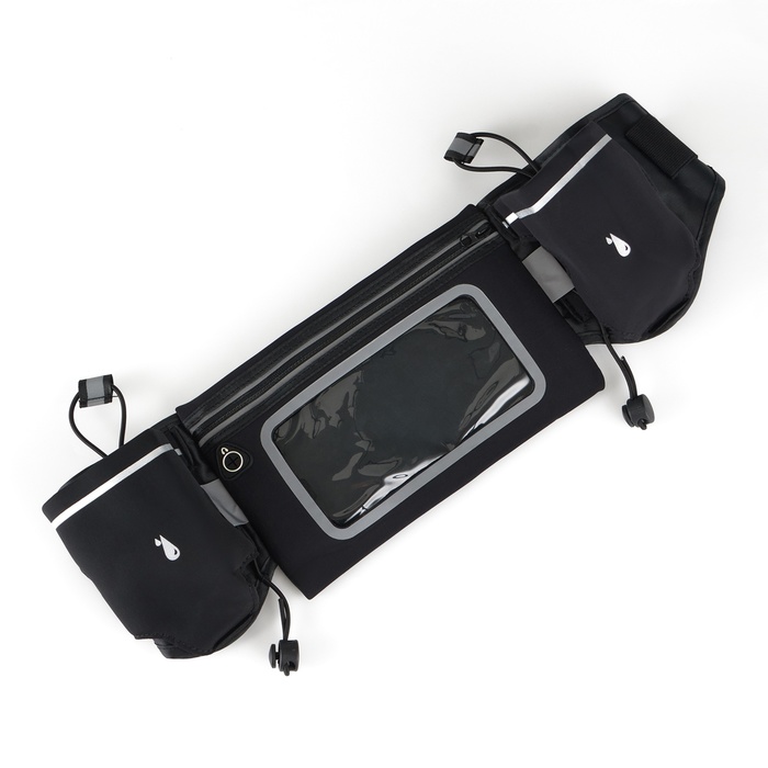 Сумка поясная туристическая, влагозащитная, 52×13 см, черная - Фото 1