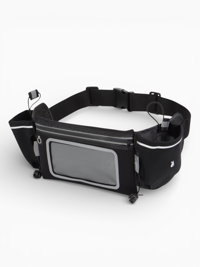 Сумка поясная туристическая, влагозащитная, 52×13 см, черная - Фото 1