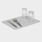 Коврик для сушки посуды Доляна «Шилдон», силикон, 39.5×30×0.1 см, серый - Фото 3