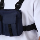 Сумка нагрудная на молнии, 2 наружных кармана, 21×3.5×16 см, синяя - Фото 3