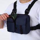 Сумка нагрудная на молнии, 2 наружных кармана, 21×3.5×16 см, синяя - Фото 14