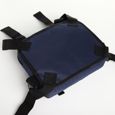 Сумка нагрудная на молнии, 2 наружных кармана, 21×3.5×16 см, синяя