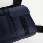 Сумка нагрудная на молнии, 2 наружных кармана, 21×3.5×16 см, синяя - Фото 9