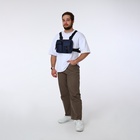 Сумка нагрудная на молнии, 2 наружных кармана, 21×3.5×16 см, синяя - Фото 2