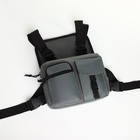 Сумка нагрудная на молнии, 2 наружных кармана, 21×3.5×16 см, серая - Фото 12