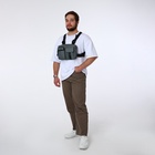 Сумка нагрудная на молнии, 2 наружных кармана, 21×3.5×16 см, серая - Фото 5