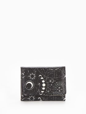 Кошелёк женский на кнопке, 10.5×2.5×8.5 см, чёрный/белый