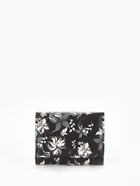 Кошелёк женский на кнопке, 10.5×2.5×8.5 см, с цветочным принтом, чёрный/белый - Фото 7