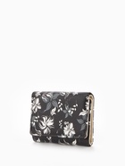 Кошелёк женский на кнопке, 10.5×2.5×8.5 см, с цветочным принтом, чёрный/белый - Фото 8
