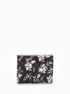 Кошелёк женский на кнопке, 10.5×2.5×8.5 см, с цветочным принтом, чёрный/белый - Фото 6