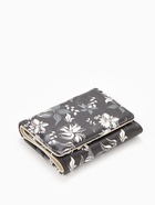 Кошелёк женский на кнопке, 10.5×2.5×8.5 см, с цветочным принтом, чёрный/белый - Фото 5
