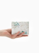 Кошелёк женский на кнопке, 10.5×2.5×8.5 см, с растительным принтом, белый/зелёный - Фото 2