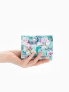 Кошелёк женский на кнопке, 10.5×2.5×8.5 см, с цветочным принтом, бирюзовый - Фото 2